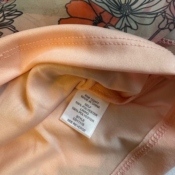 NSR Floral Long Sleeve Ruffle Neck Dress Smocked Waist - Picture 6 of 9